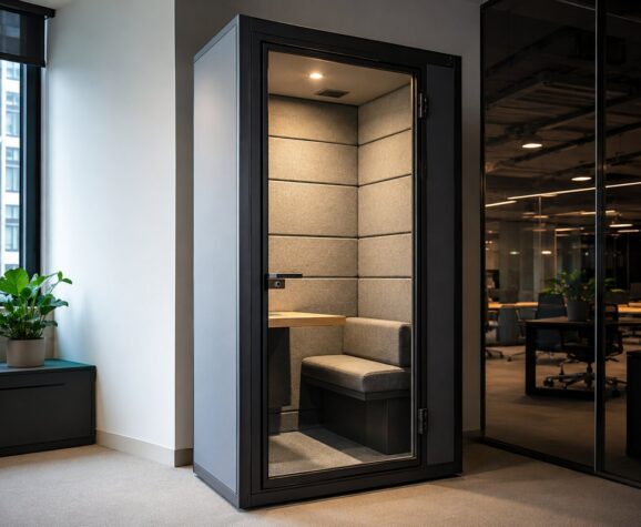 Schallgeschützte Besprechungskabine in einem modernen Büro